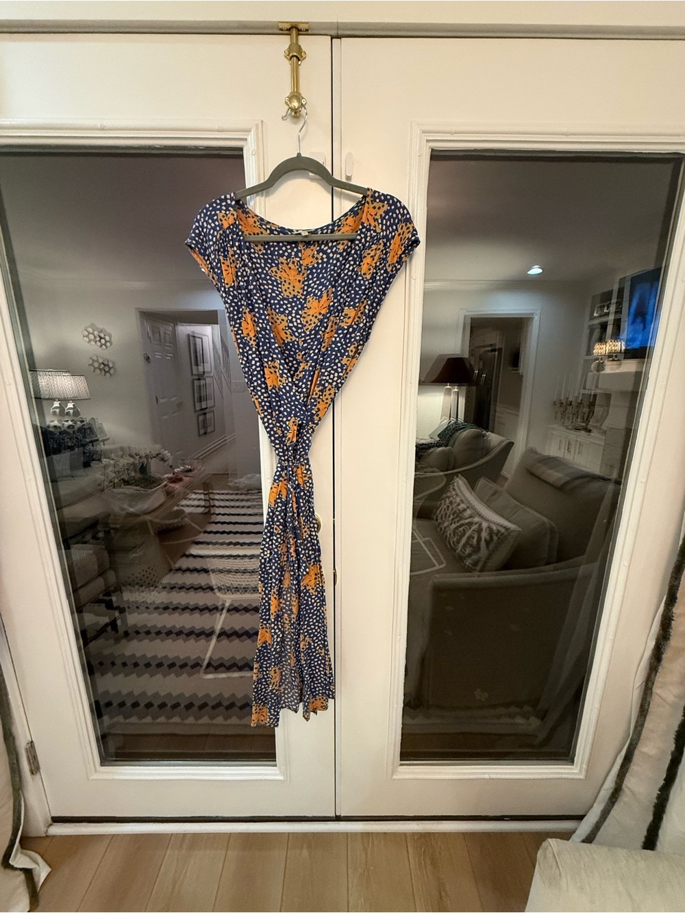 The Odells Navy & Orange Floral Maxi Wrap Dress
